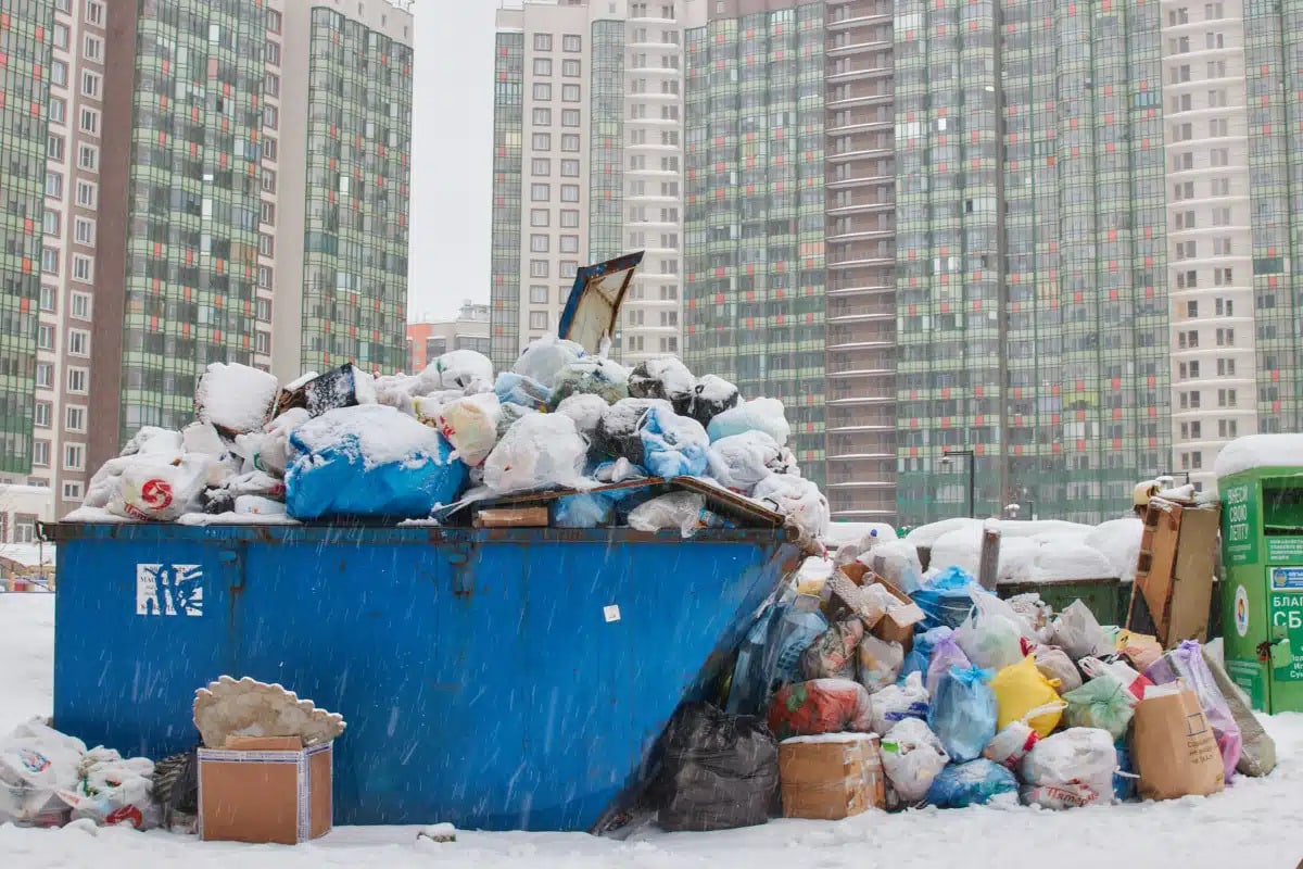 truck transporting recyclables to recycling center